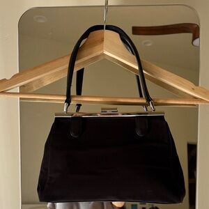 Elegant vintage Black Handbag, 11”x13”, 7” drop